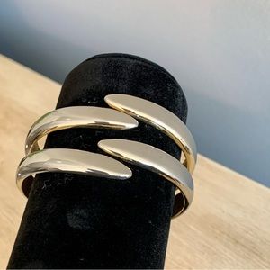 Gold Tone Hinged Cuff Bracelet